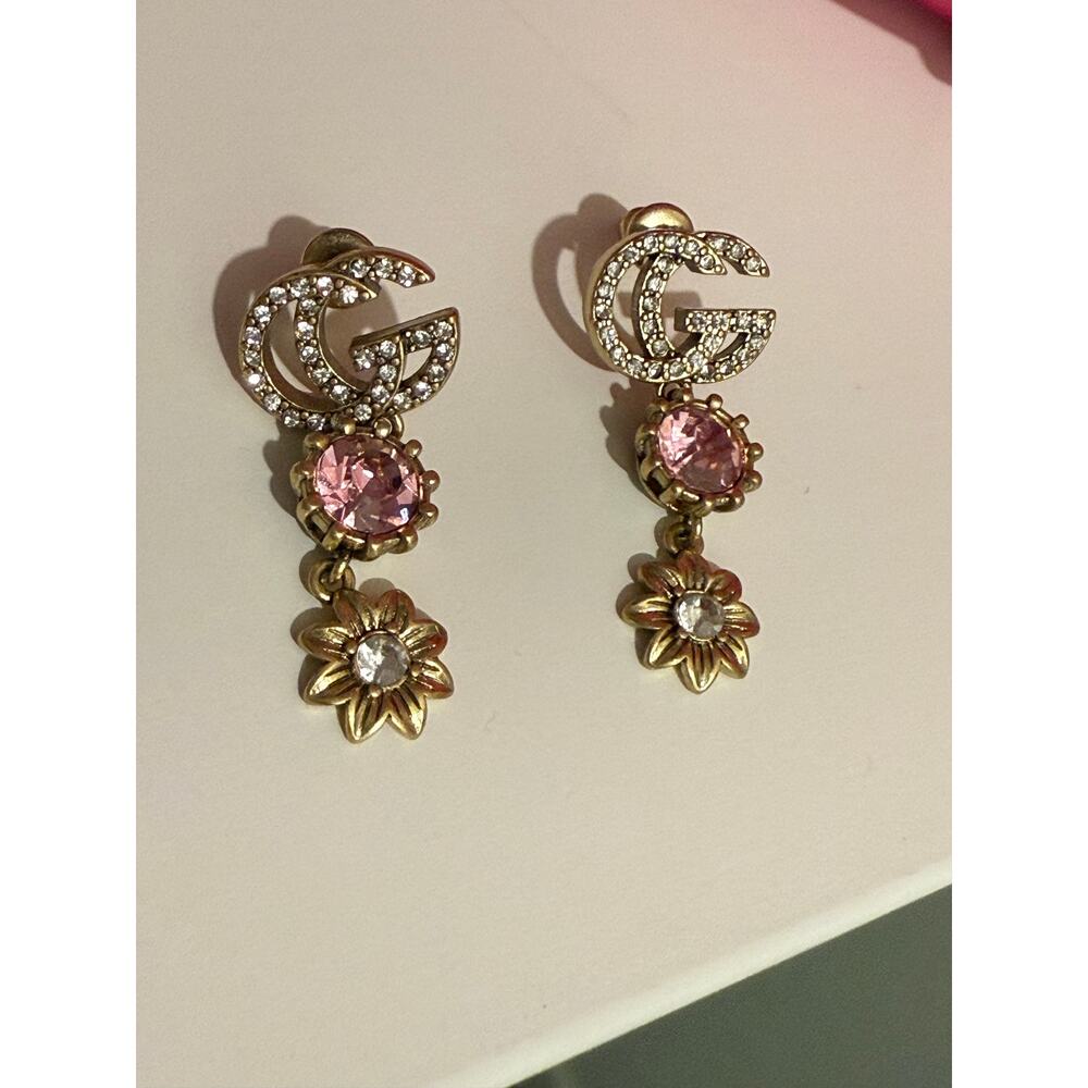 Gucci Drop Earrings with Rhinestones - Picture 4 of 5